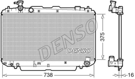 Радіатор двигуна - ((1640022120, 1640022121, 1640028130)) DENSO DRM50083