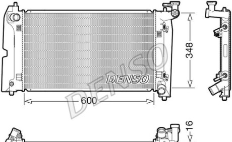 Радіатор охолоджування двигуна - (164000D220) DENSO DRM50111