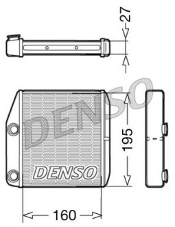 Теплообменник, отопление салона - (77363898, 1618468) DENSO DRR09075