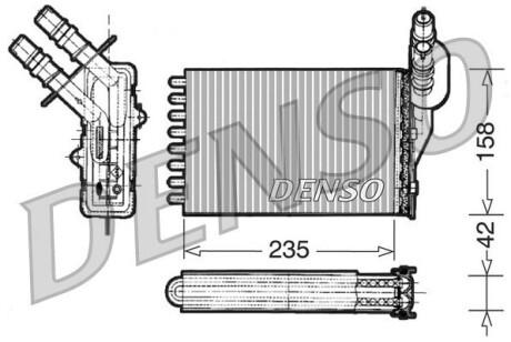 Теплообменник, отопление салона - (7701044790, 7701045552) DENSO DRR23001