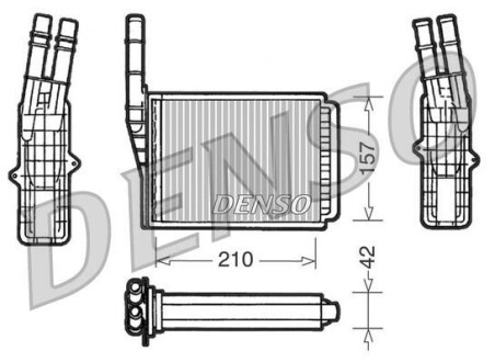 Теплообменник, отопление салона - DENSO DRR23013