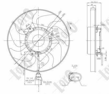 Вентилятор радіатора Caddy/Golf V/VI/Passat B6 (200W/295mm) 1.0-3.6 (03-) - DEPO 003-014-0009