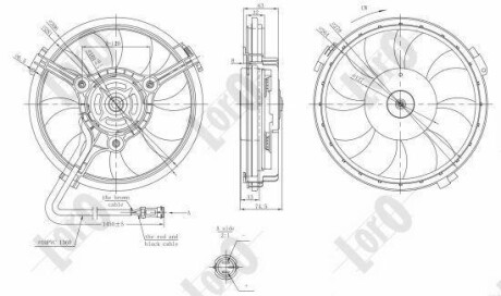 Вентилятор радіатора A6 -05/Passat -00 (280mm/300W/+AC) - DEPO 003-014-0011