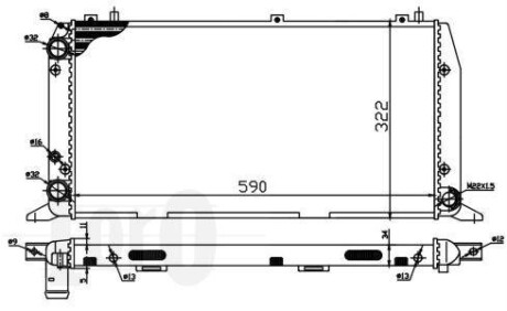 Радіатор охолодження двигуна AUDI80/901/6 86-94 - (893121253A, 811121253A, 893121251A) DEPO 003-017-0010