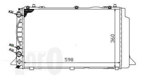 Радіатор води Audi 80 -96 1.9TDI/2.0i - (8A0121251, 8AO121251) DEPO 003-017-0011