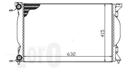 Радіатор охолодження двигуна A4/S4/B6/B7 1.6-2.0 00- - (8E0121251, 8E0121251A) DEPO 003-017-0012