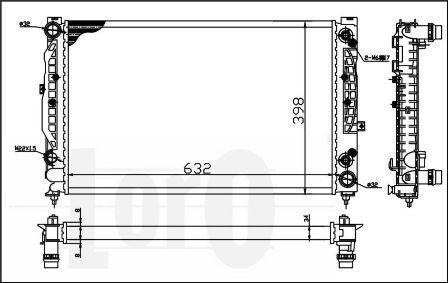 Радіатор охолодження двигуна A4/A6/Passat 95-08 2.5-2.8 - (4B0121251R, 4Z7121251B, 8D0121251BB) DEPO 003-017-0023