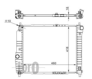 Радіатор охолодження двигуна AVEO/KALOS 1.2/1.4 05- AC +/- - DEPO 007-017-0002