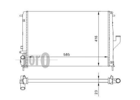 Радіатор води Duster/Logan/Sandero 1.5dCi/1.6 06- (590x415x20) - (8200582026) DEPO 010-017-0002