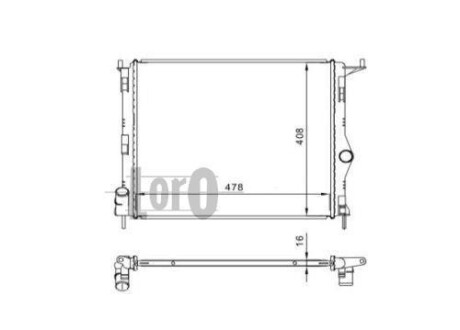 Радіатор води Logan/Sandero 1.2/1.4/1.6 04- - DEPO 010-017-0003