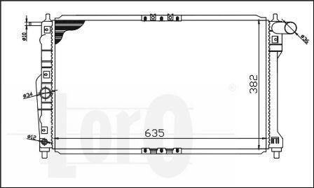 Радіатор охолодження двигуна LANOS 1.3i 97- (AC +) - (96182260) DEPO 011-017-0001