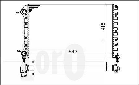 Радіатор води Doblo 1.9D/1.4i/1.6i 01- -AC (700x306x26) - DEPO 016-017-0019