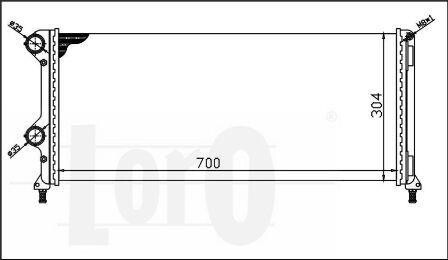 Радіатор води Doblo 1.3-1.9 JTD/MJTD 01- - (46807378, 51861635, 51779233) DEPO 0160170038