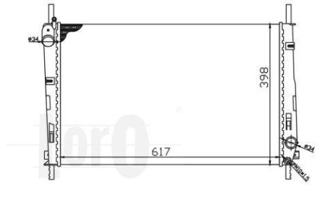 Радіатор охолодження двигуна MONDEO III 1.8 i 16V (AC +/-) 00- - (1114764, 1115770, 1124902) DEPO 017-017-0015