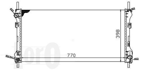 Радіатор охолодження двигуна Transit (V184) 2.0DI (-AC) - (1C1H8005JA, 1C1H8005JB, 1C1H8005FD) DEPO 017-017-0020