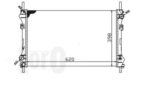 Радіатор охолодження двигуна Transit 2.4 D 00-06 - (1104319, 1105821, 1C1H8005GB) DEPO 017-017-0033