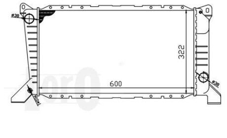 Радіатор охолодження двигуна Transit 2.5D 94-00 (600x320x36) - (7045715, 7242486, 94VB8005HA) DEPO 017-017-0039