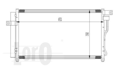 Радіатор кондиціонера HYUN ACCENT 1.4-1.6i 05- - (976061E000) DEPO 019-016-0019 (фото 1)