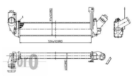 Радіатор інтеркулера KUBISTAR/KANGOO 1.5 dCi 03- - (8200221885, 8200137653, 8200732390) DEPO 035-018-0001