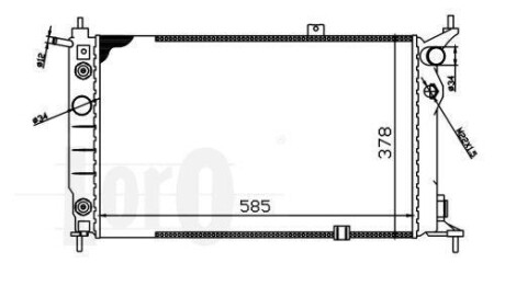 Радіатор охолодження двигуна ASTRA F 1.4 (AC+) 91- - (1300109, 1300148, 52455010) DEPO 037-017-0007