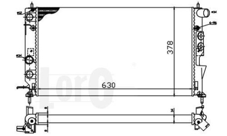 Радіатор охолодження двигуна VECTRA B 1.6/ 2.0TD 95- - (1300160, 1300221, 1300223) DEPO 037-017-0013