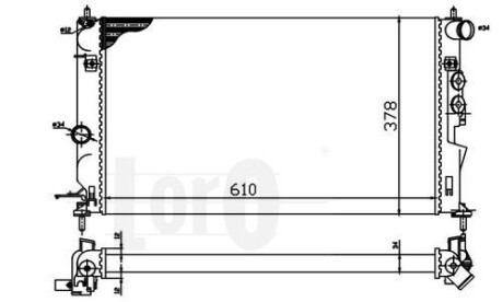 Радіатор охолодження двигуна VECTRA B 1.6-2.0 TD 95- - (1300185, 52479098, 1300176) DEPO 037-017-0015