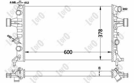 Радіатор води Astra G/Zafira A 98-05 1.4-2.2 - (09192578, 1300208, 93277996) DEPO 037-017-0019