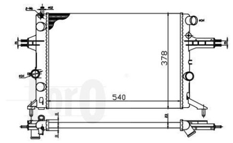 Радіатор охолодження двигуна ASTRA G/ZAFIRA A 1.4i/1.6i 16V98- - DEPO 037-017-0022