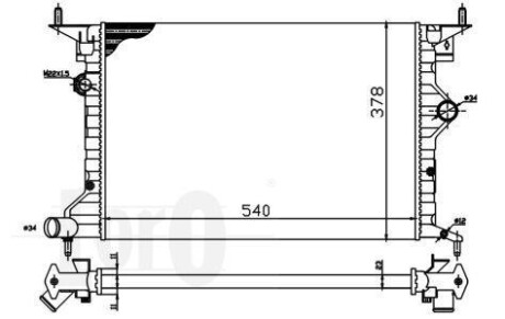 Радіатор охолодження двигуна VECTRA B 1.6 94- - (90499822, 90528302) DEPO 037-017-0035