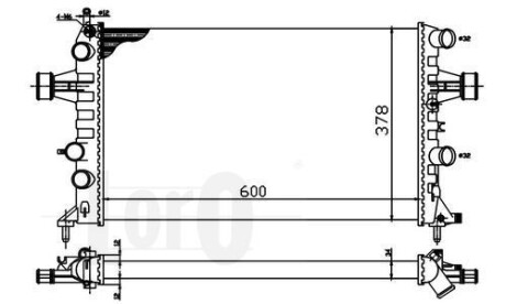 Радіатор охолодження двигуна Astra G 2.5-2.6 98>04 (MT/AT +AC) - DEPO 037-017-0041