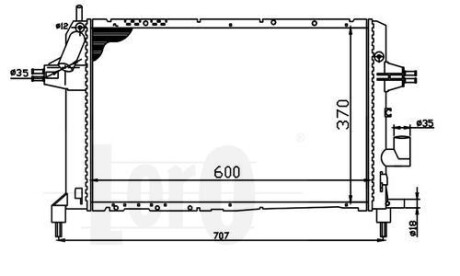 Радіатор охолодження двигуна ASTRA G/ZAFIRA A 1.7 TD 98- - (09192586, 09129517, 1300209) DEPO 037-017-0045