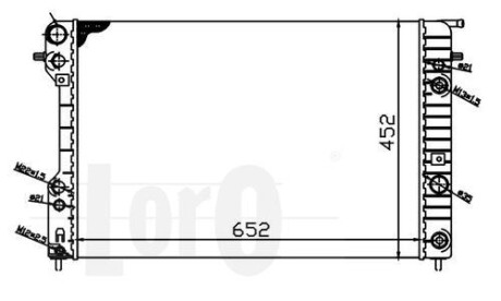 Радіатор охолодження двигуна Omega B 2.5-3.2V 94>03 - (52463049, 52463050, 1302110) DEPO 037-017-0056