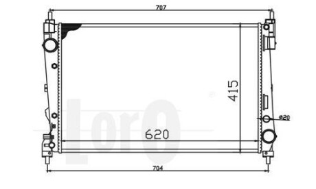 Радіатор води Doblo/Combo 1.3/1.6/2.0 D Multijet 10- - (1300287, 51808364, 51896964) DEPO 037-017-0071