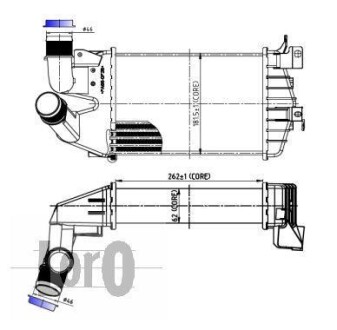 Радіатор інтеркулера Opel Astra H/Zafira 1.3-1.9D 04- - (13213402, 6302076, 13212402) DEPO 037-018-0003