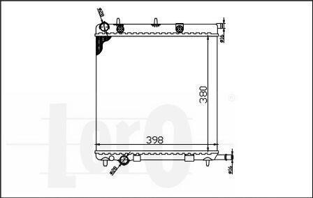 Радіатор охолодження двигуна C2/C3 1.1i/1.4i 02- - (1301M6, 1330C0, 1330C2) DEPO 038-017-0006