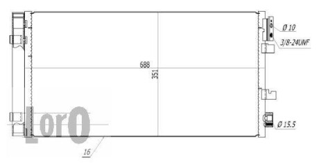 Радіатор кондиціонера Megane III/Scenic III/Fluence 08- - (921009956R, 921003293R, 921000294R) DEPO 042-016-0039