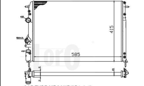 Радіатор охолодження двигуна RENAULT Megane, Scenic 1.4i 95- - (7700425842) DEPO 042-017-0005