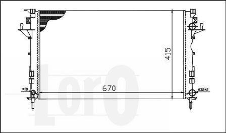 Радіатор охолодження двигуна ESPACE IV/LAGUNA II 2.0 i 16V TURBO/1.6 i 16V 01- - (8200008764) DEPO 042-017-0009