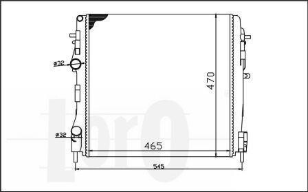 Радіатор охолодження двигуна KANGOO I (98-) 1.0i 16V - (8200072712, 8200072713, 7711135540) DEPO 042-017-0028