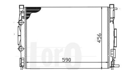 Радіатор охолодження двигуна Megane II/ Scenic II 2.0/1.5D-1.9D 02- - (7711135784, 8200117609, 8200357536) DEPO 042-017-0038