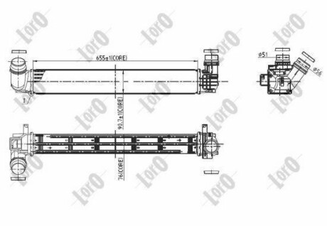 Радіатор інтеркулера Renault Scenic III/ Megane III 1.5 dCi 08- - DEPO 042-018-0004