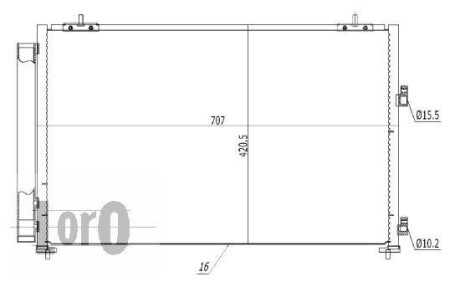 Радіатор кондиціонера TOYOTA RAV4 2.0D 12- - (8846042110, 884603R030, 884600R030) DEPO 051-016-0011