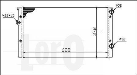 Радіатор води Golf III -99 1.9TDI (358x377x34) (-AC) - (1H0121253BC, 1H0121253BL) DEPO 053-017-0006