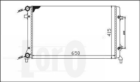 Радіатор води Caddy III 2.0SDI/1.4i/1.6i /Golf/Octavia (+/- AC) (650x398x26) - DEPO 053-017-0018