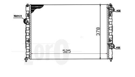 Радіатор води Passat 1.6-2.0 -97 (524x377x34) (-AC) - (3A0121253, 3A0121253B) DEPO 053-017-0029