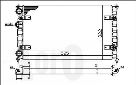 Радіатор охолодження двигуна CORDOBA/ IBIZA II/CADDY II/POLO/ VARIANT 1.4i 93- - (6K0121253K, 6K0121253P, 6K0121253) DEPO 053-017-0051