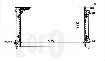 Радіатор охолодження двигуна Caddy/Golf/Jetta 1.5-1.8/1.6D/1.8D 79-91 - (321121253AL, 321121253AA, 1L0121253P) DEPO 053-017-0058