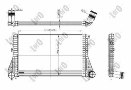 Радіатор інтеркулера а PASSAT/TIGUAN 1.4-2.0 05- - (3C0145805AD, 3C0145805AK, 3C0145805AM) DEPO 053-018-0013