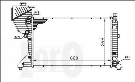 Радіатор охолодження двигуна Sprinter ОМ611-612 00-06 - (9015003500, 9015003600, 9015003900) DEPO 054-017-0007 (фото 1)