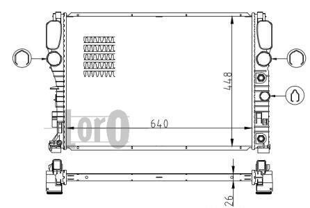 Радіатор охолодження двигуна MB W211/S211/C216 02-10 (+/- AC) - DEPO 054-017-0033-B